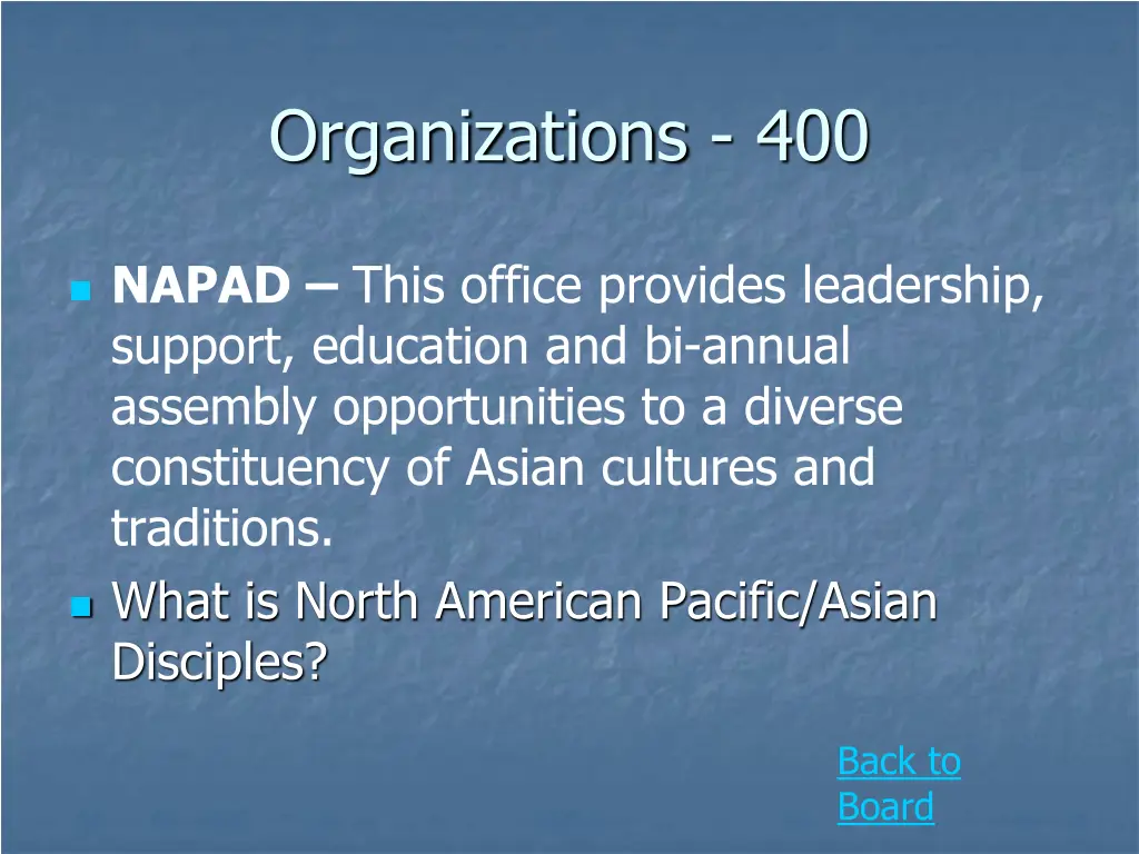 organizations 400