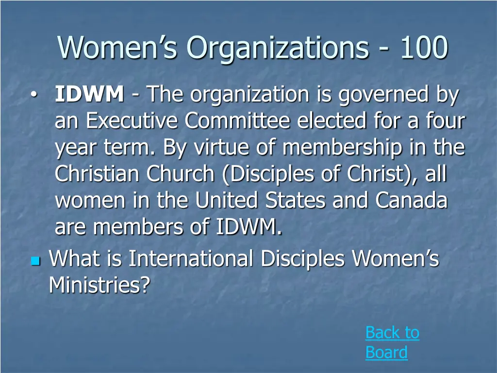 women s organizations 100