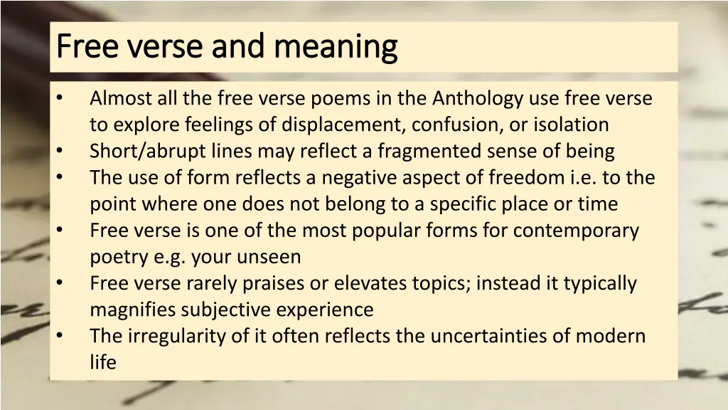 free verse and meaning free verse and meaning