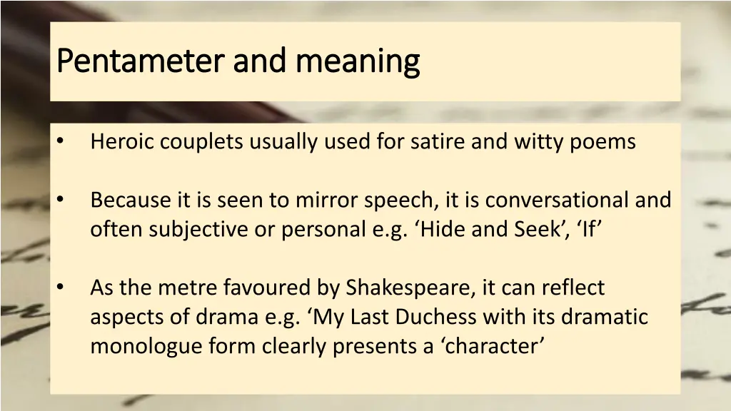 pentameter and meaning pentameter and meaning