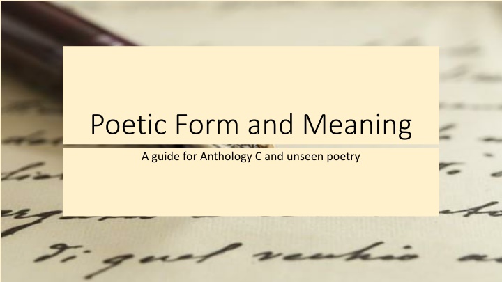 poetic form and meaning