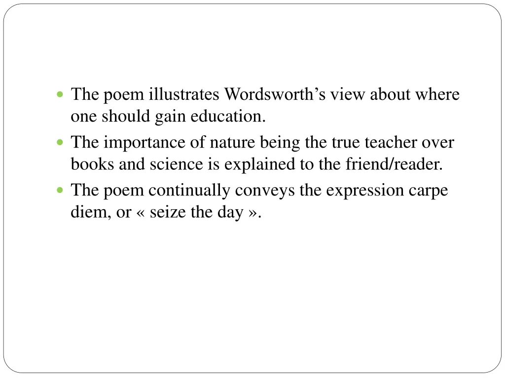 the poem illustrates wordsworth s view about