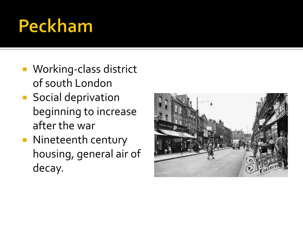 working class district of south london social