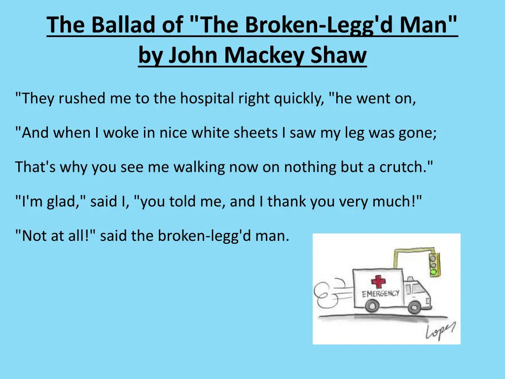 the ballad of the broken legg d man by john 2