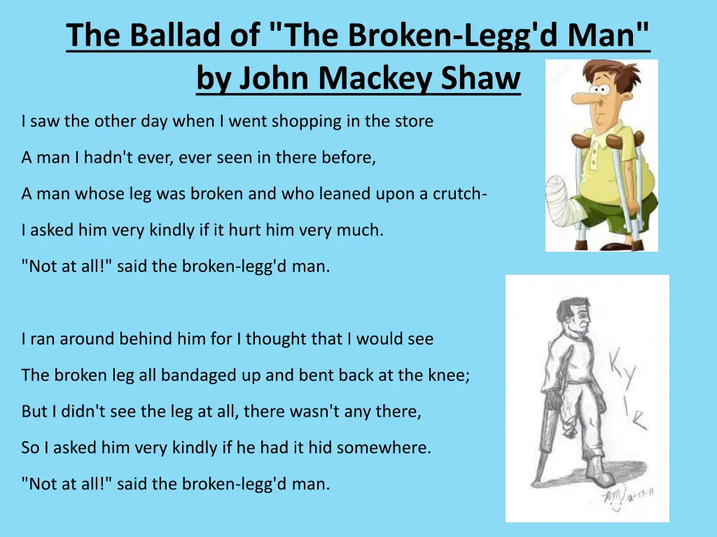 the ballad of the broken legg d man by john