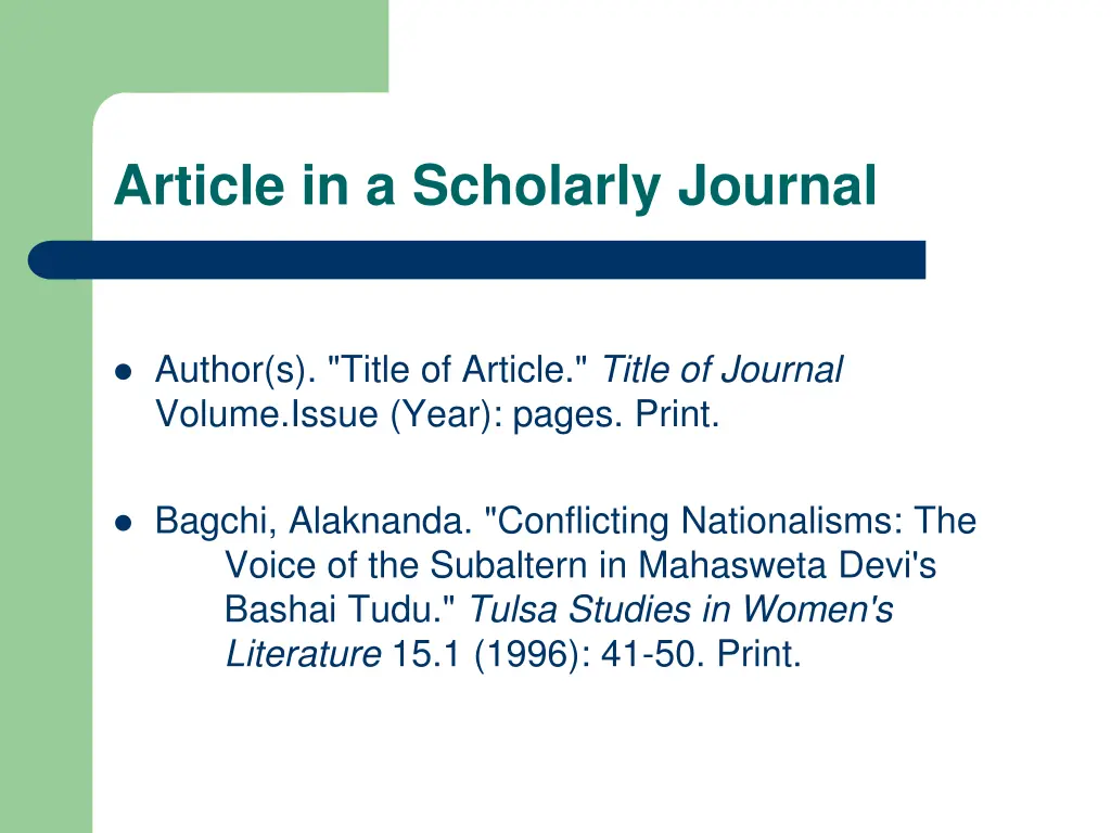 article in a scholarly journal