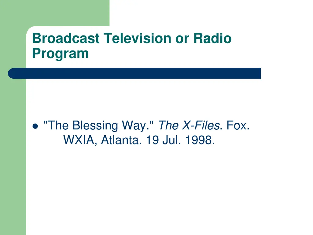 broadcast television or radio program