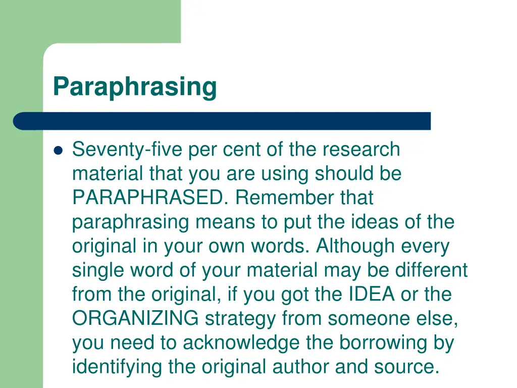 paraphrasing