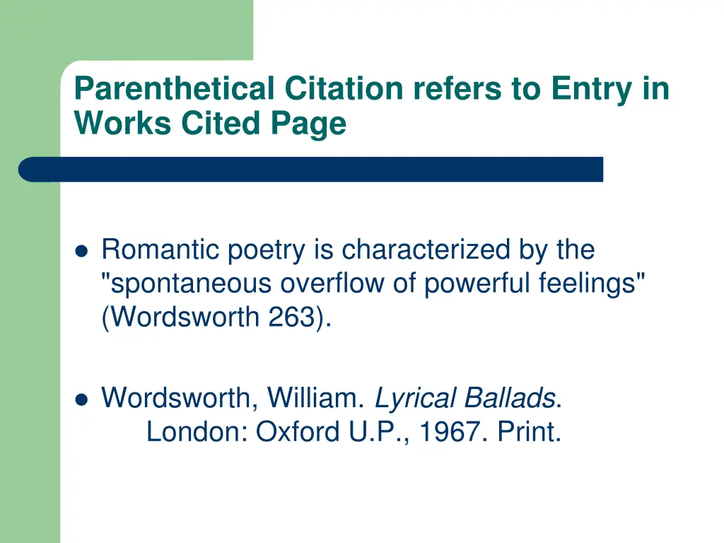 parenthetical citation refers to entry in works