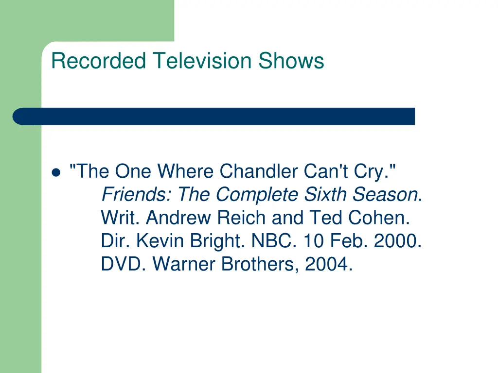 recorded television shows