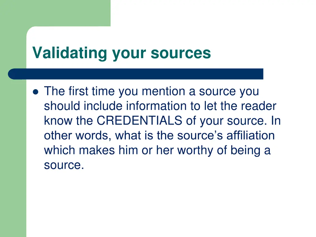 validating your sources