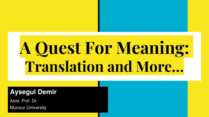 a quest for meaning translation and more