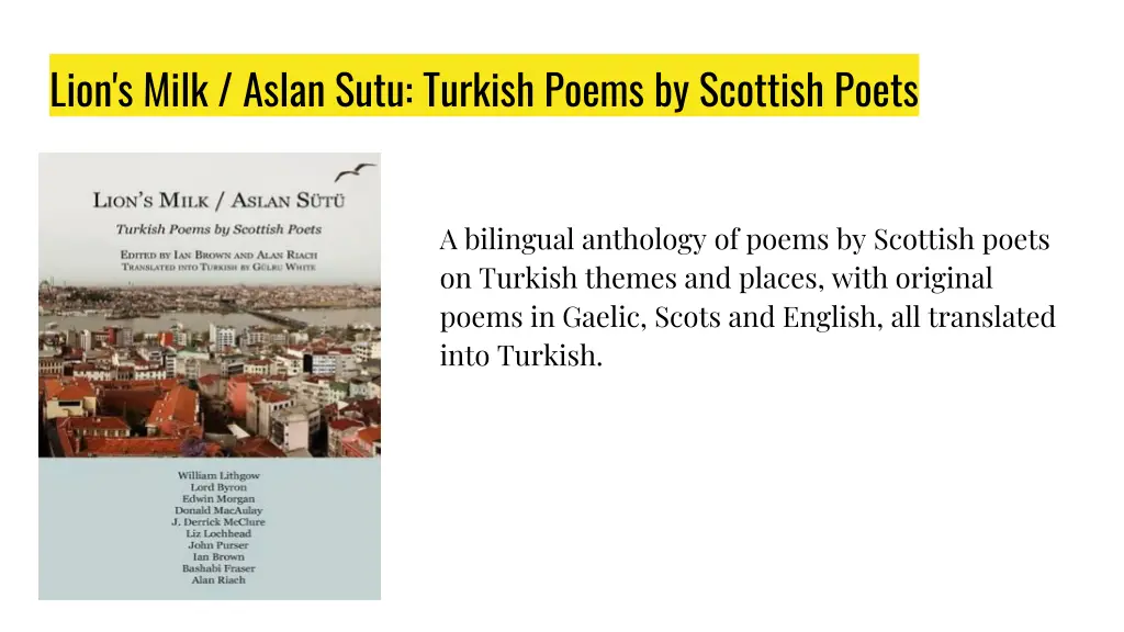 lion s milk aslan sutu turkish poems by scottish