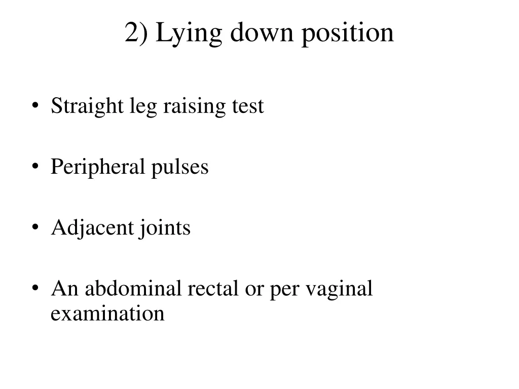 2 lying down position