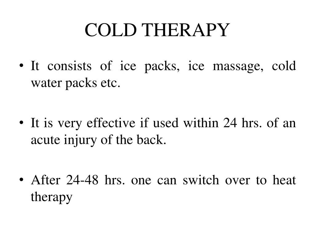 cold therapy