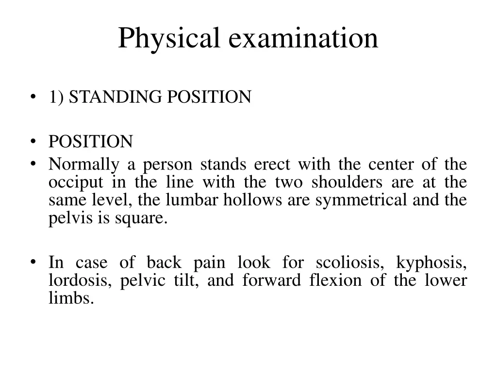 physical examination