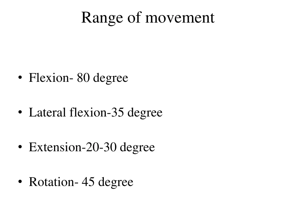 range of movement