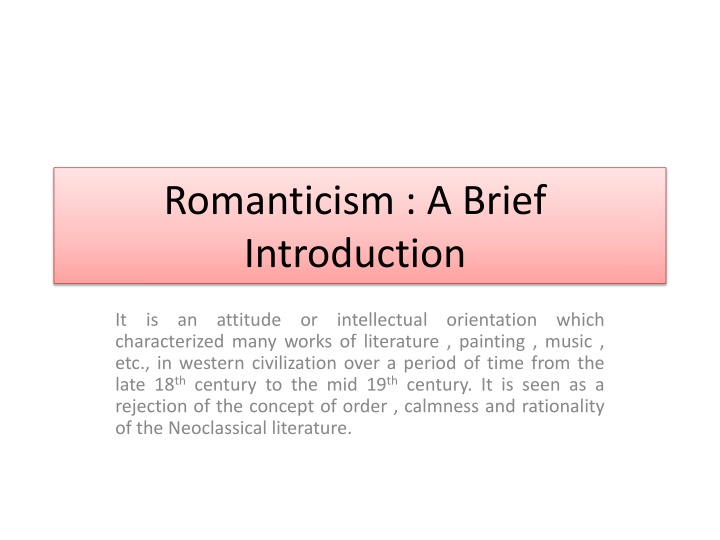 romanticism a brief introduction