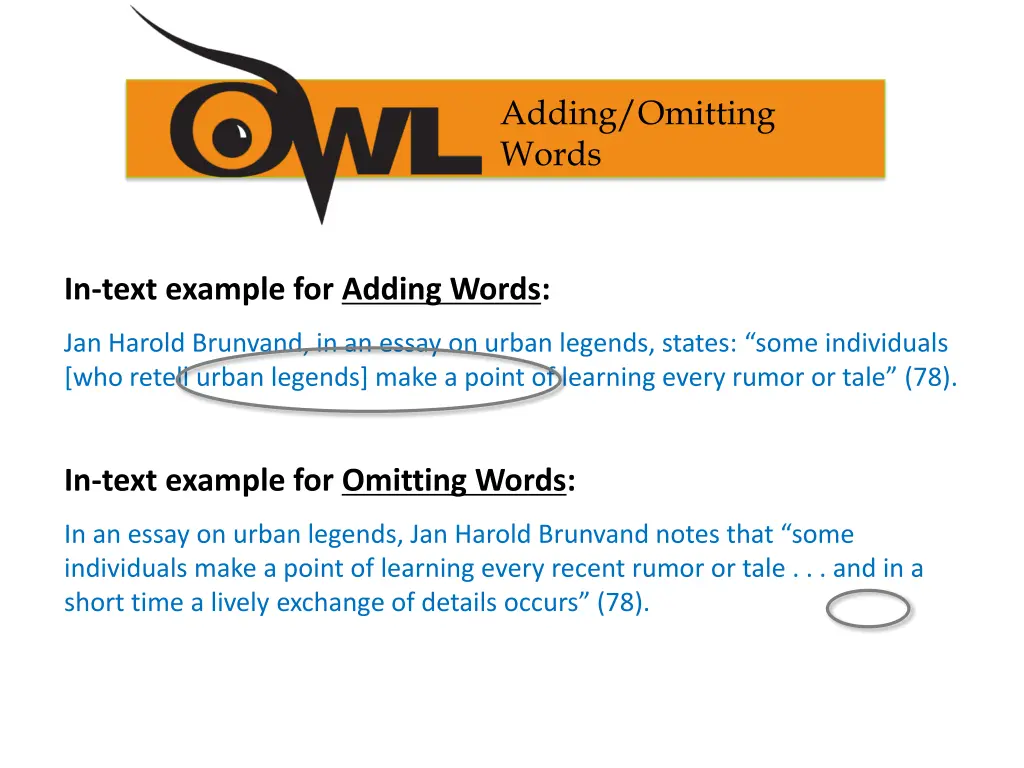 adding omitting words