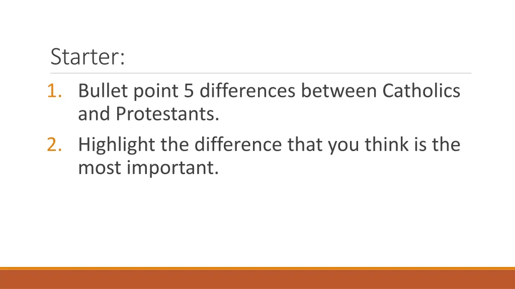 starter 1 bullet point 5 differences between