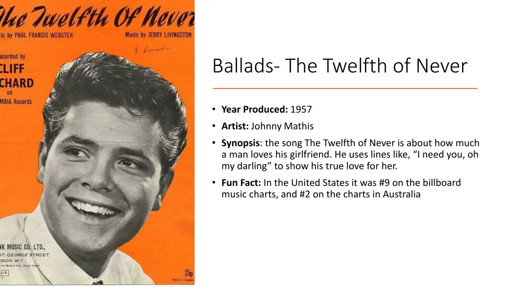 ballads the twelfth of never