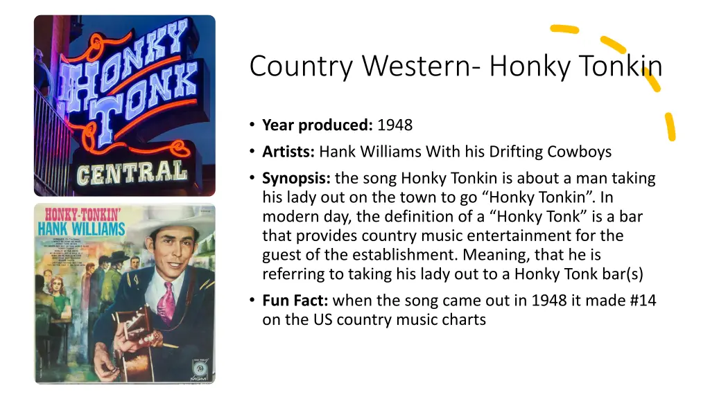 country western honky tonkin