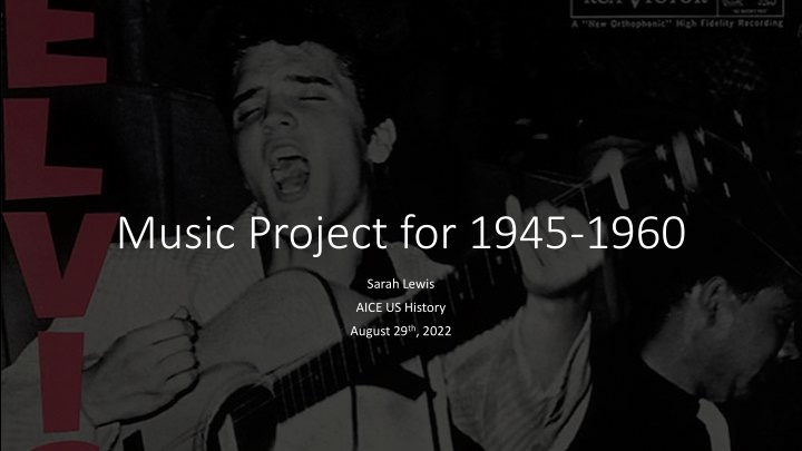 music project for 1945 1960