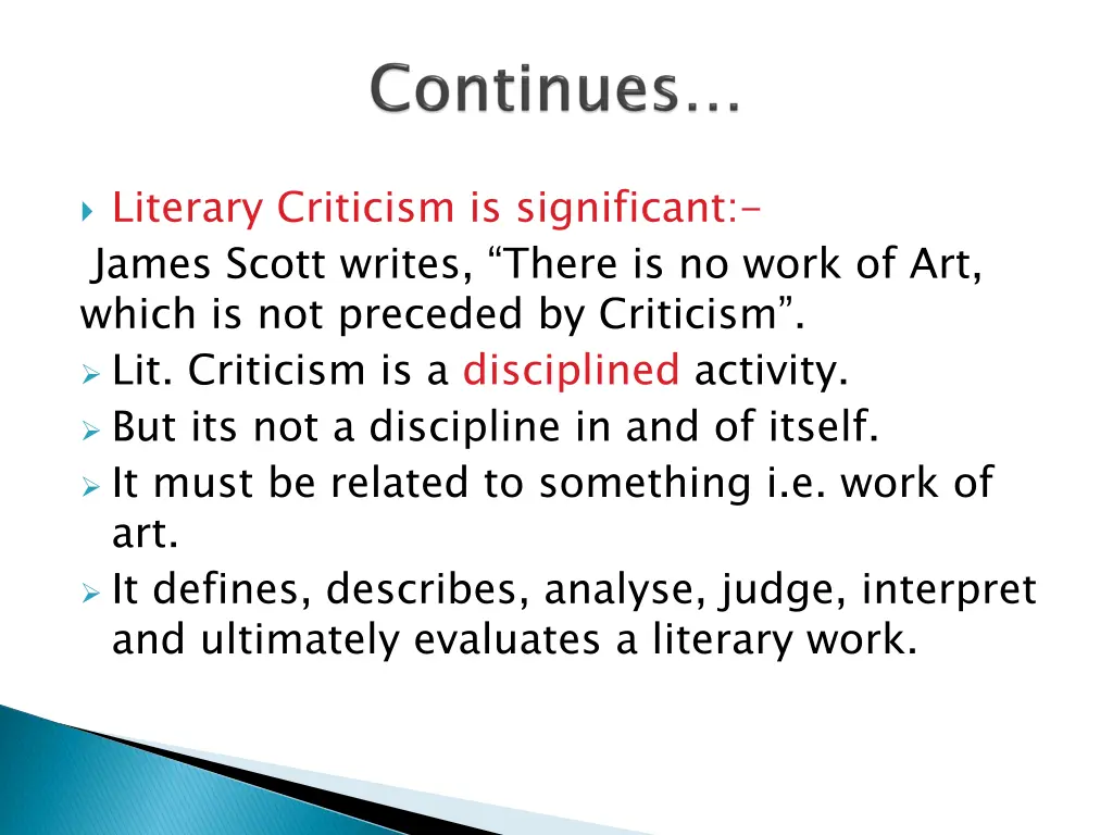 literary criticism is significant james scott