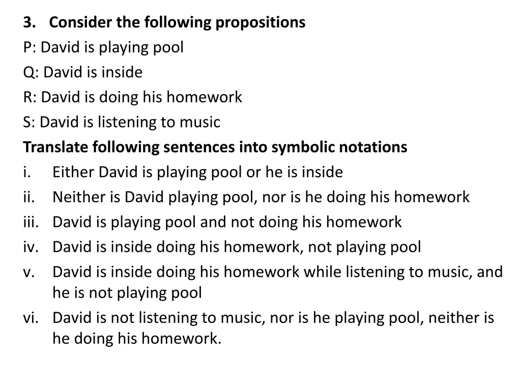 3 consider the following propositions p david