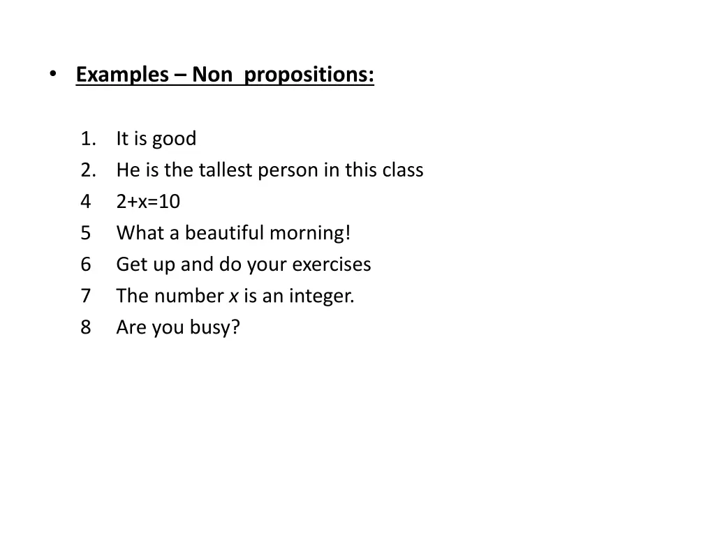 examples non propositions