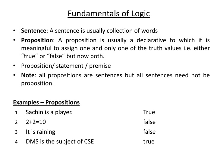 fundamentals of logic