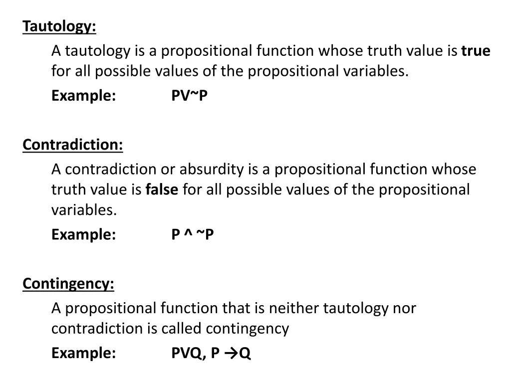 tautology a tautology is a propositional function