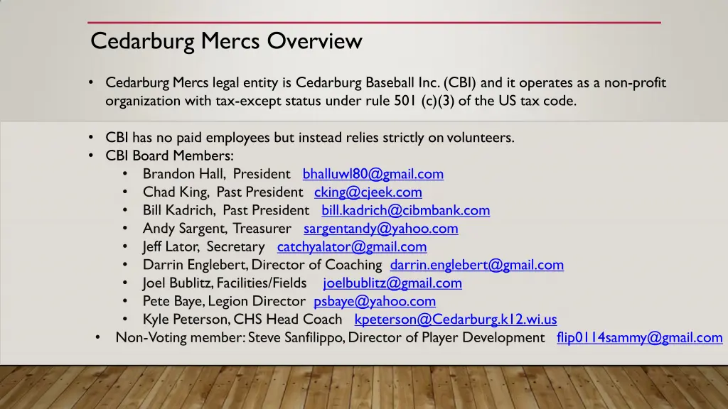 cedarburg mercs overview