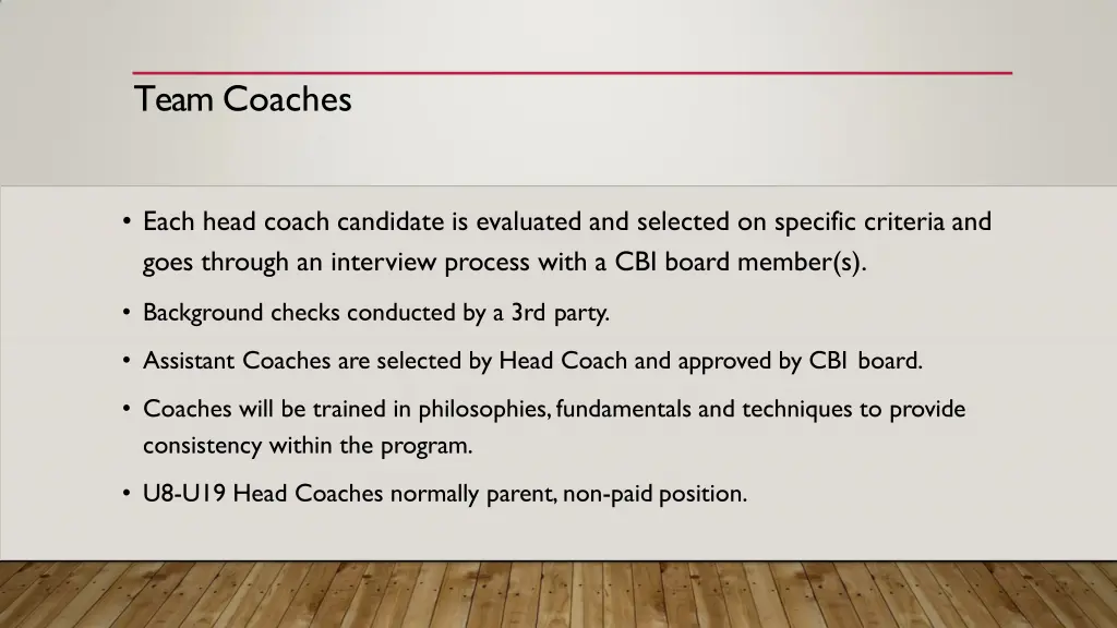 team coaches