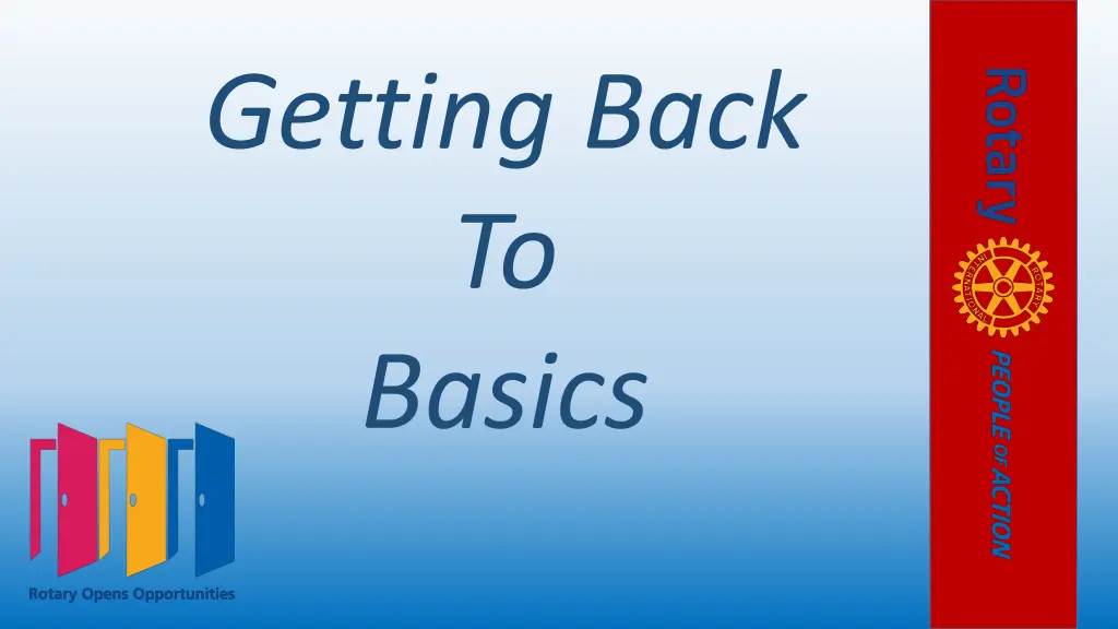 getting back to basics 1