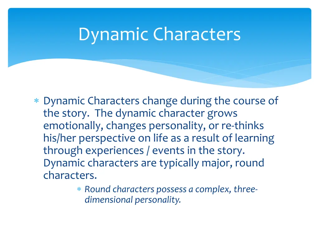 dynamic characters