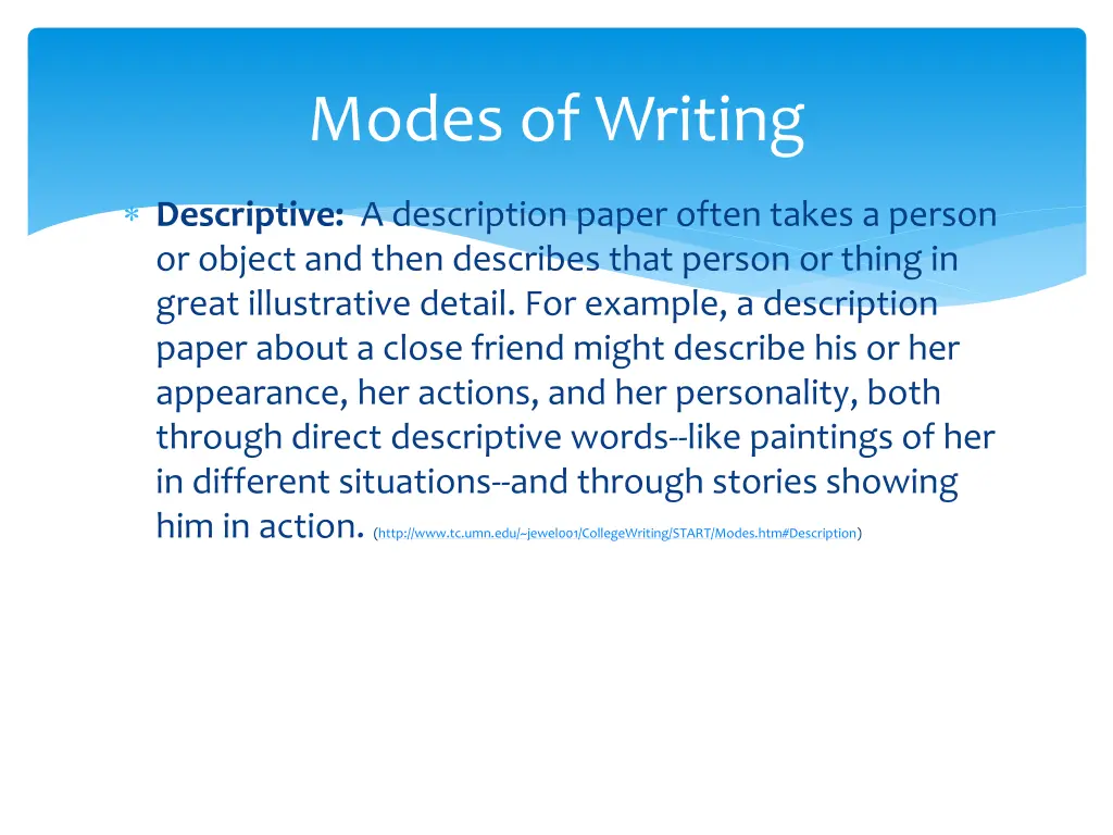 modes of writing 1