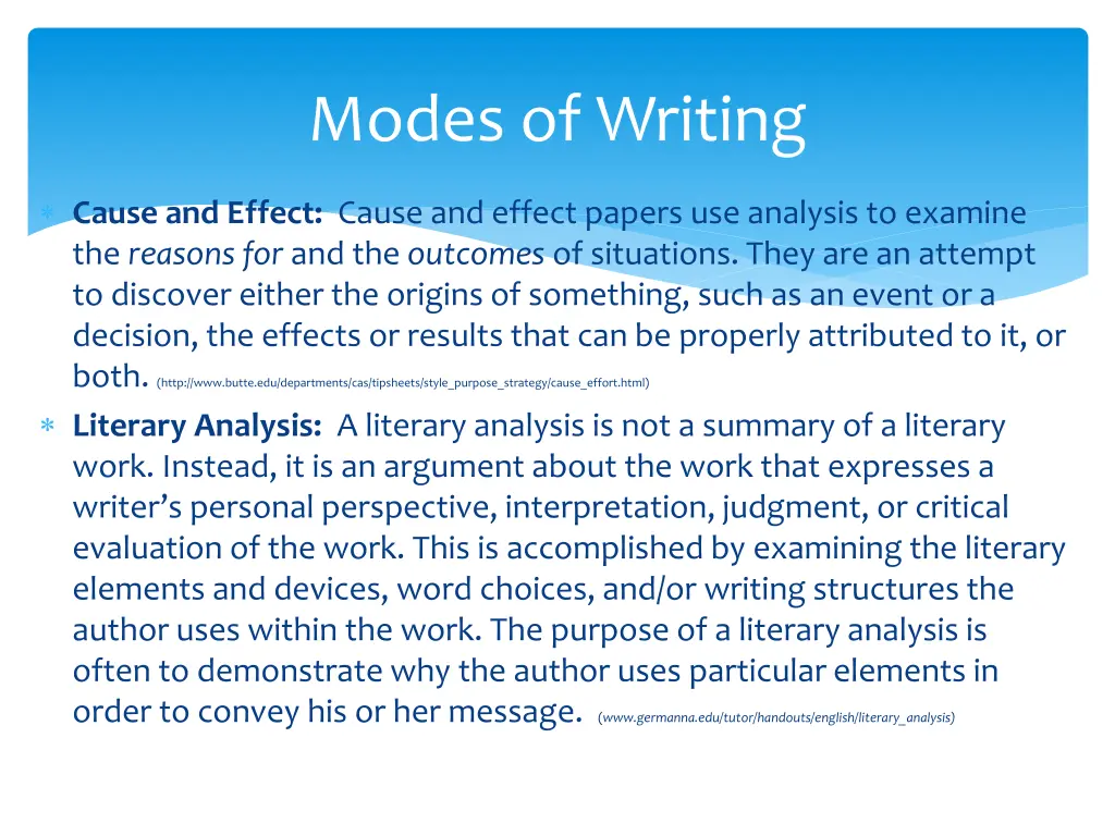 modes of writing 2