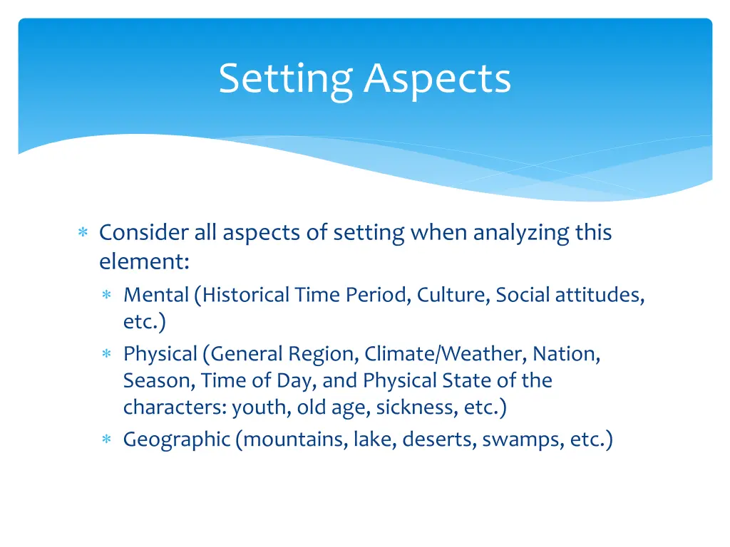 setting aspects