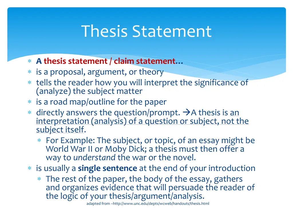 thesis statement