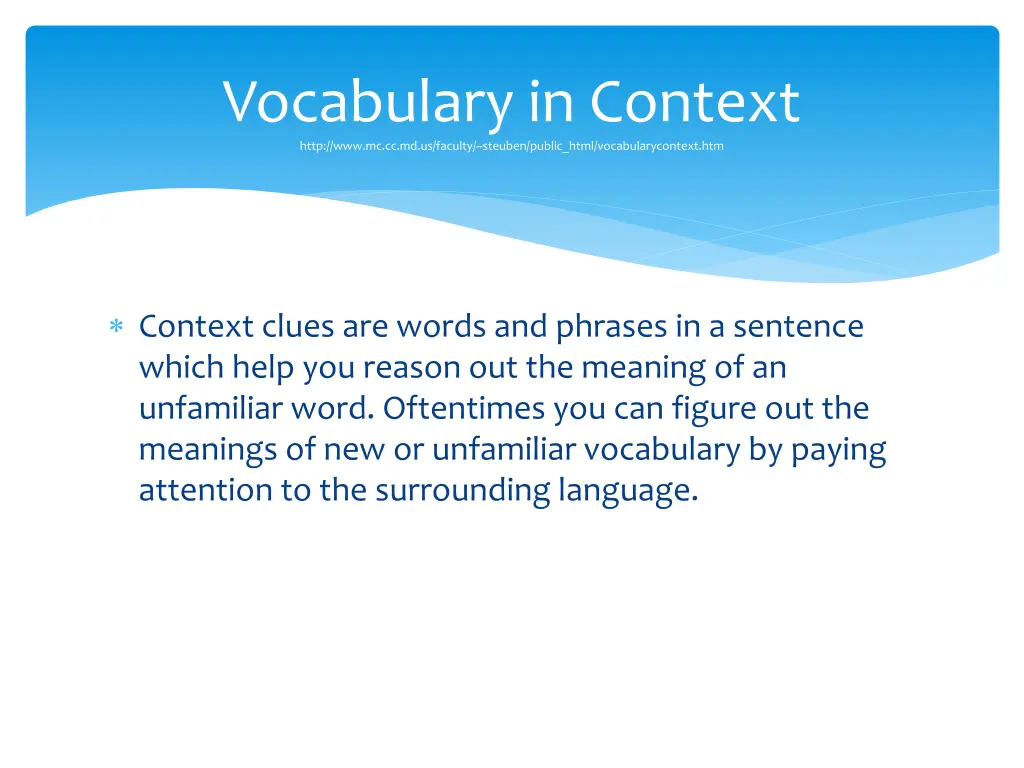 vocabulary in context http