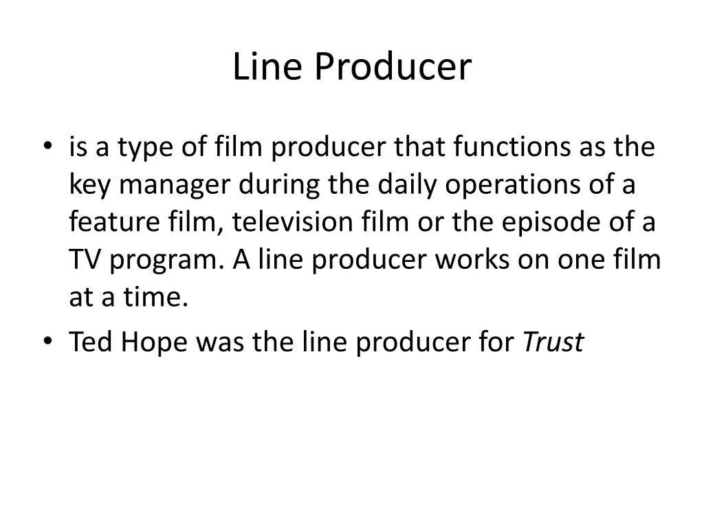 line producer