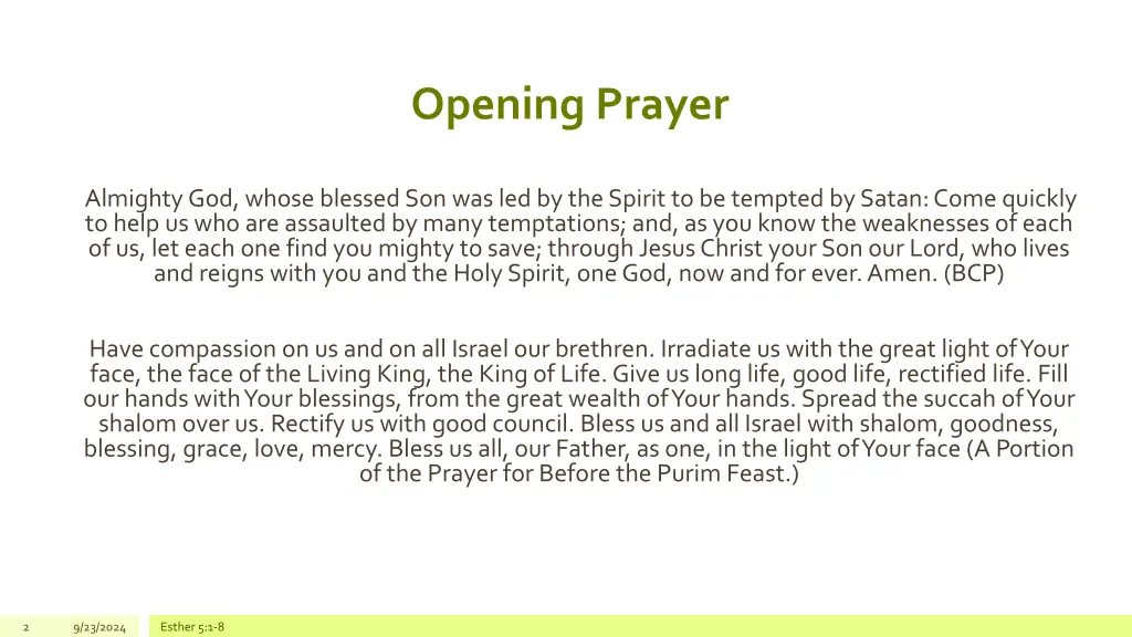 opening prayer