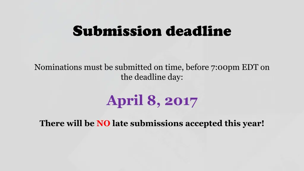 submission deadline