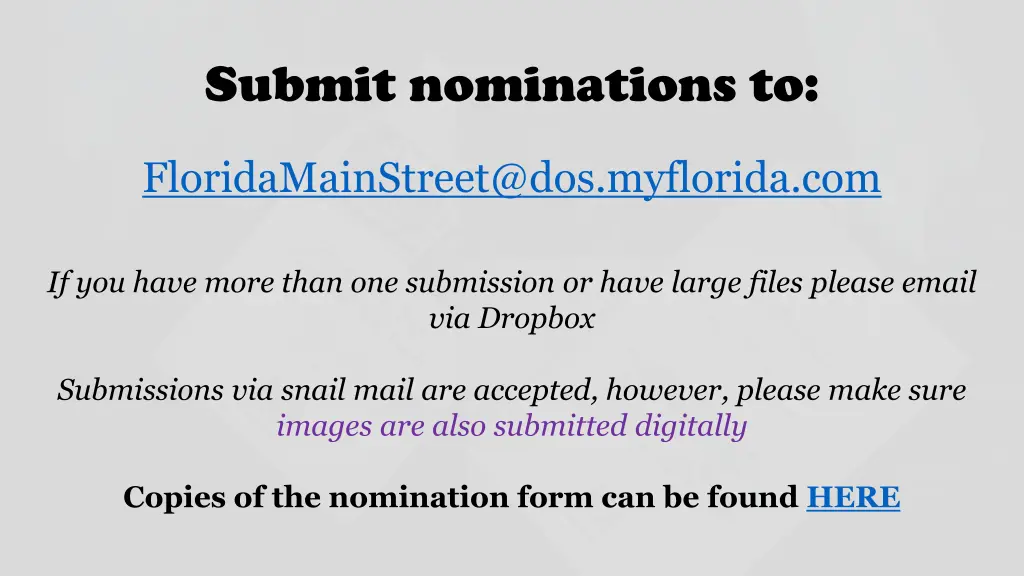 submit nominations to