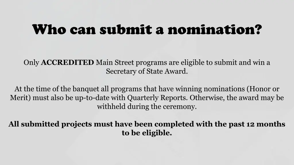 who can submit a nomination