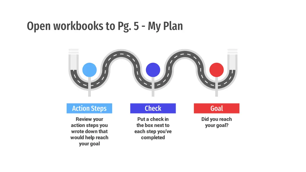 open workbooks to pg 5 my plan