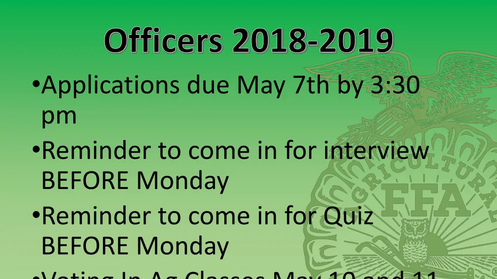 officers 2018 2019 applications