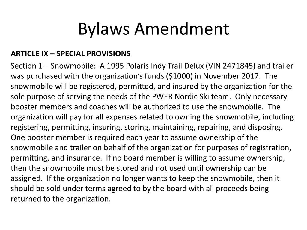 bylaws amendment