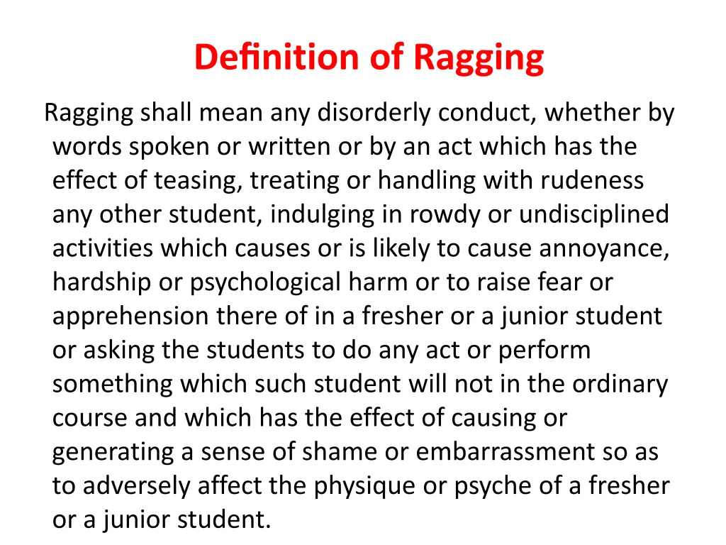 definition of ragging